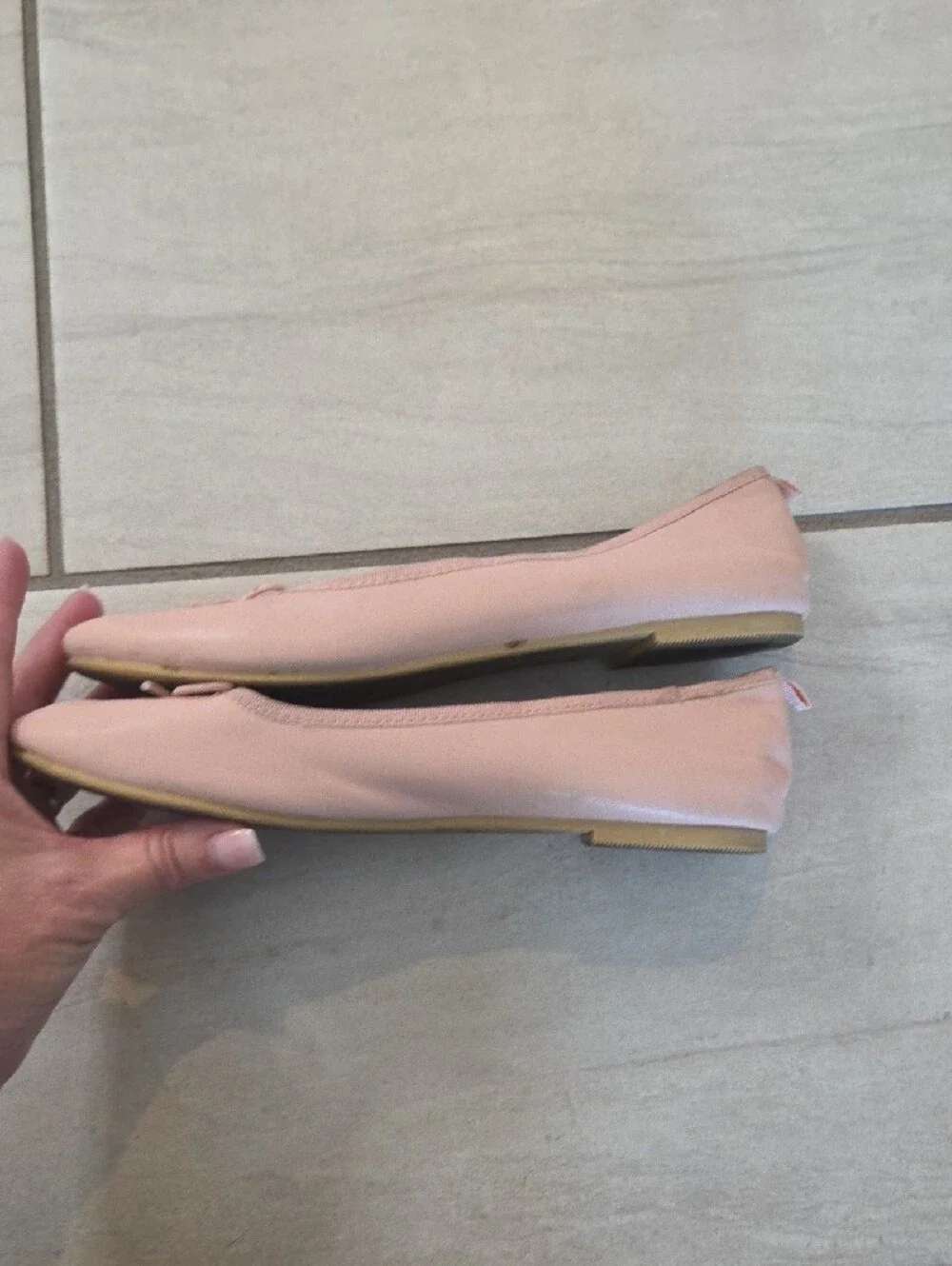 Cat & Jack Girls' Pale Pink Ballet Flats with Bow Size 5